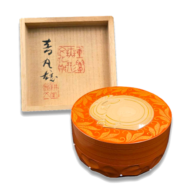 音丸耕堂　堆漆望月茶器